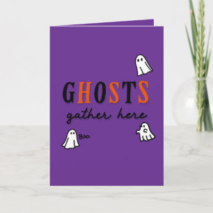 Tarjeta Halloween Personalizado Whimsical Funny Morado Mod