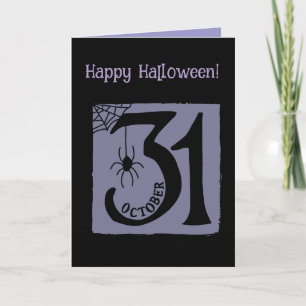 Tarjeta Halloween Personalizado Whimsical Funny Morado Mod