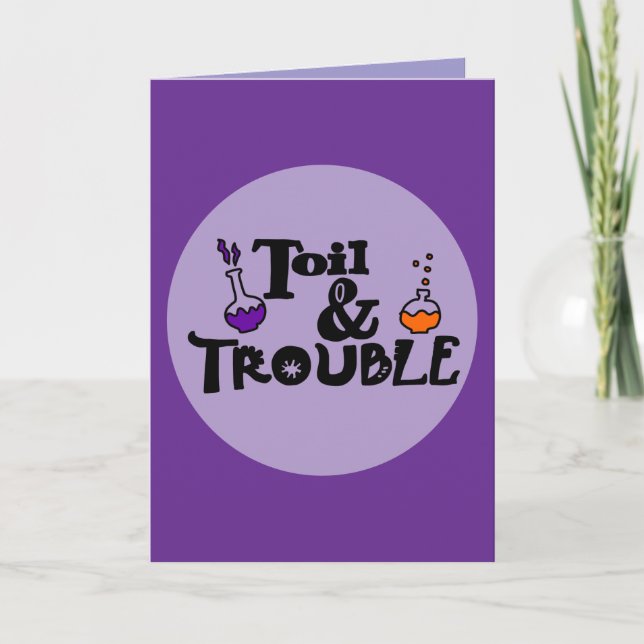 Tarjeta Halloween Personalizado Whimsical Funny Morado Mod (Anverso)
