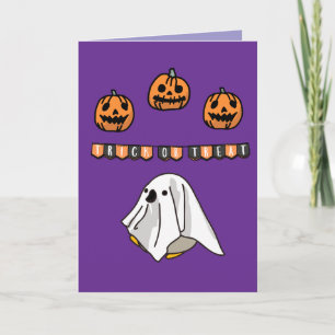 Tarjeta Halloween Personalizado Whimsical Funny Morado Mod