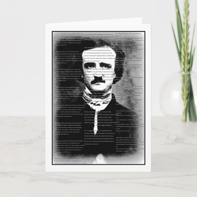 Tarjeta Halloween... Poema de Edgar Allen Poe, "The Raven" (Anverso)