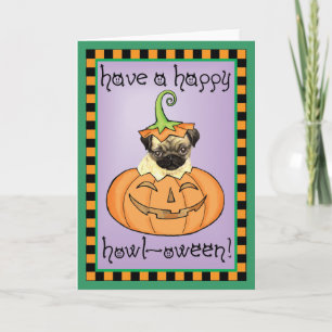 Tarjeta Halloween Pug