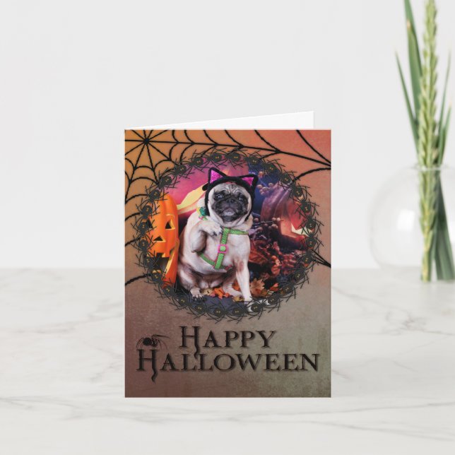 Tarjeta Halloween - Pug - Lily Lou (Anverso)