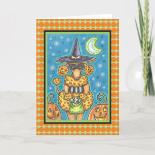 Tarjeta HALLOWEEN PUMPKIN POODLE GREETING CARD Verse