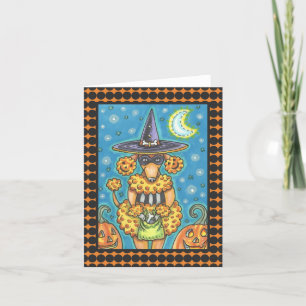 Tarjeta HALLOWEEN PUMPKIN POODLE NOTE GREETING CARD Blank