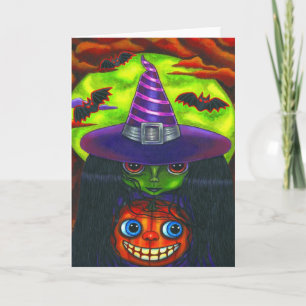 Tarjeta Halloween Pumpkin Witch Card