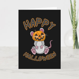 Tarjeta Halloween Ratón Ratón Rat Calabaza Horror Idea