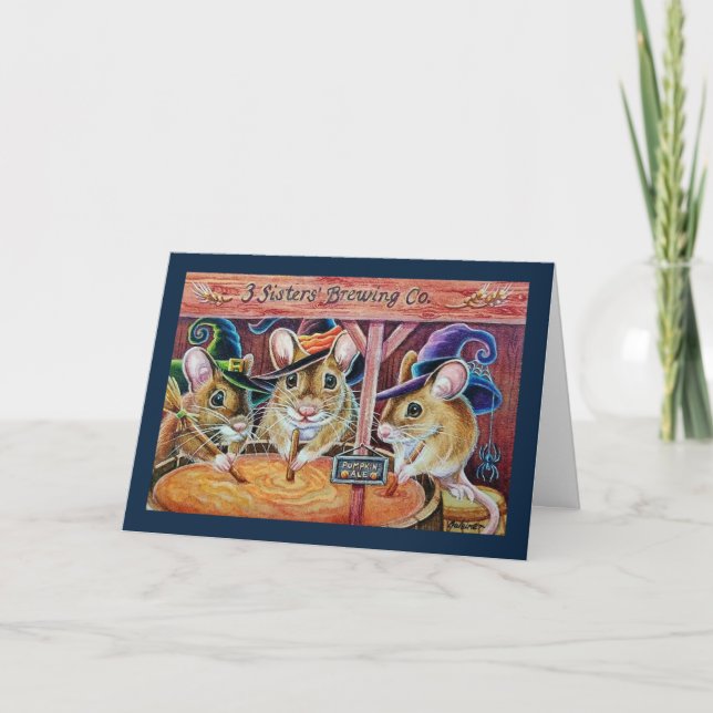 Tarjeta Halloween ratones de elaboración de calabaza Ale W (Anverso)