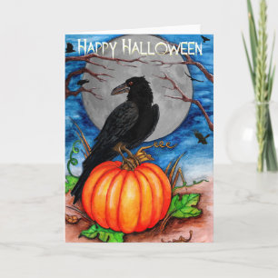 Tarjeta Halloween Raven