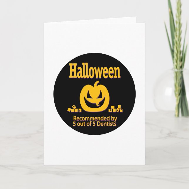 Tarjeta Halloween recomendado por dentistas (Anverso)