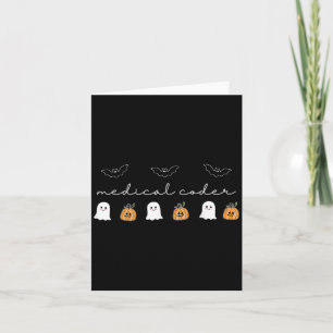 Tarjeta Halloween: Retro Medical Coder Pumpkin Ghost Worke