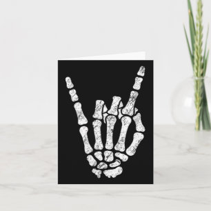 Tarjeta Halloween Rock Hand Rótulo Skeleton Rock N Rolmb S