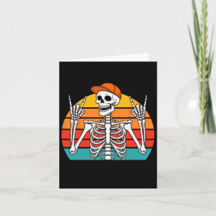Tarjeta Halloween Rocker Skeleton Cap Guay Punk Rock Men B