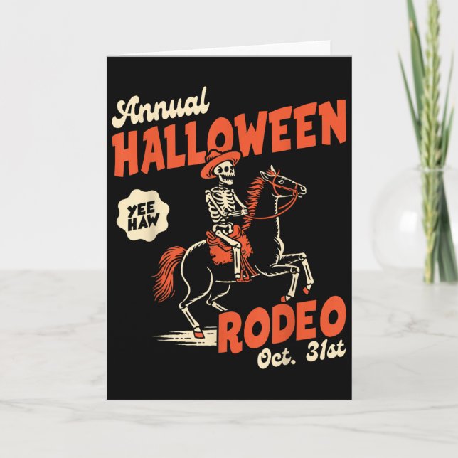 Tarjeta Halloween Rodeo Horse Western Cowboy Fall Autumn S (Anverso)