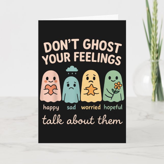 Tarjeta Halloween School Psychologist Shirt Dont Ghost You (Anverso)