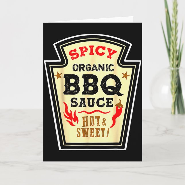 Tarjeta Halloween Scy Bbq Sauce Funny Food Costume Men Wom (Anverso)