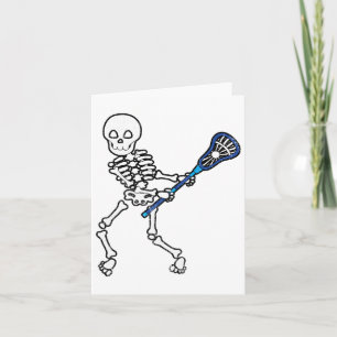 Tarjeta Halloween Shirt Skeleton Lacrosse Sport Player Cos