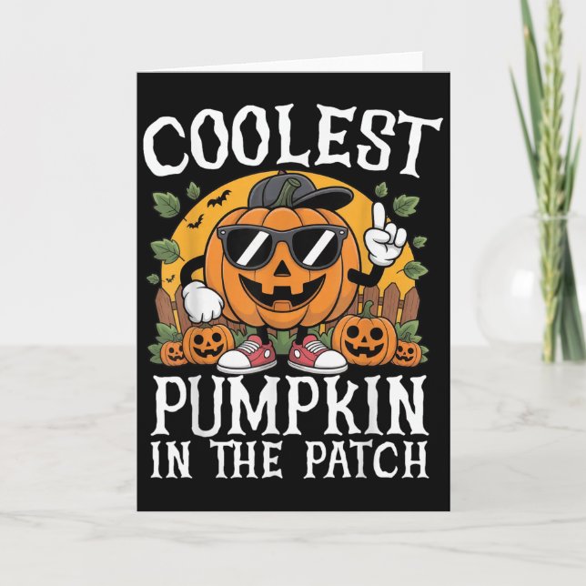 Tarjeta Halloween Shirts Boys And Kids Coolest Pumpkin In  (Anverso)