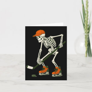 Tarjeta Halloween Skeleteen Hockey sobre hielo Disstuma di