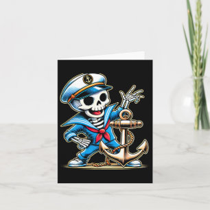 Tarjeta Halloween Skeleton Anchor Sailor