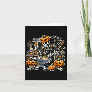 Tarjeta Halloween Skeleton Blacksmith