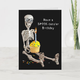 Tarjeta Halloween Skeleton Cumpleaños