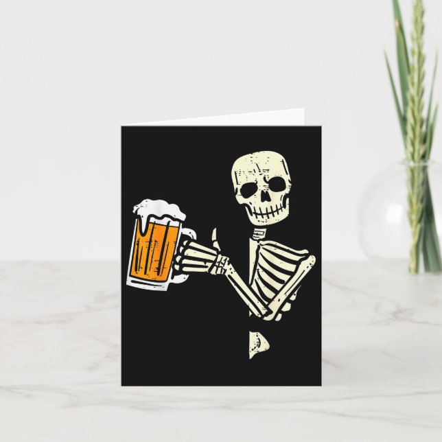 Tarjeta Halloween Skeleton Dad Funny Lazy Skull Costume Pa (Anverso)