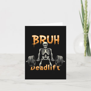Tarjeta Halloween Skeleton Deadlift Funny Fitness Weightli