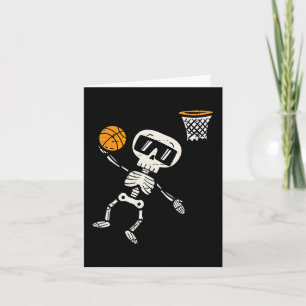 Tarjeta Halloween Skeleton Disstume de Básquetbol Niños