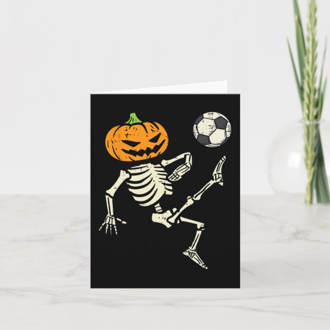 Tarjeta Halloween Skeleton Football Costume Boy Kid (Anverso)