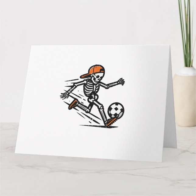 Tarjeta Halloween Skeleton Football Costumen (Anverso)
