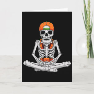Tarjeta Halloween Skeleton Gamer Video Juegos de Niños Hom