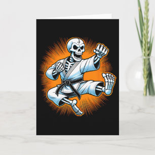 Tarjeta Halloween Skeleton Karate 1