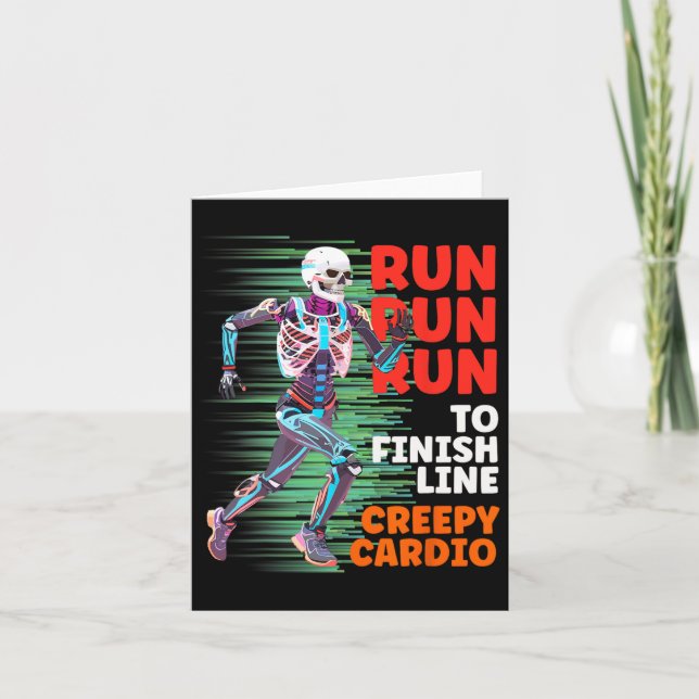 Tarjeta Halloween Skeleton Runner Creepe Cardio Jogger Spo (Anverso)