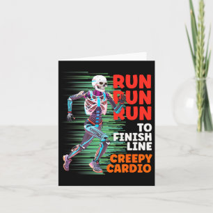 Tarjeta Halloween Skeleton Runner Creepe Cardio Jogger Spo