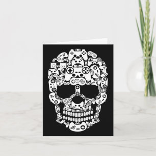 Tarjeta Halloween Skeleton Skull Gamer Boys Controller