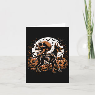 Tarjeta Halloween Skeleton Walking Skeletal Doberman Dog