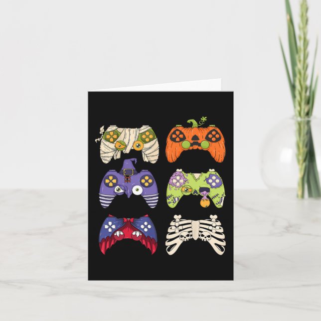 Tarjeta Halloween Skeleton Zombie Gaming Controllers Mummy (Anverso)