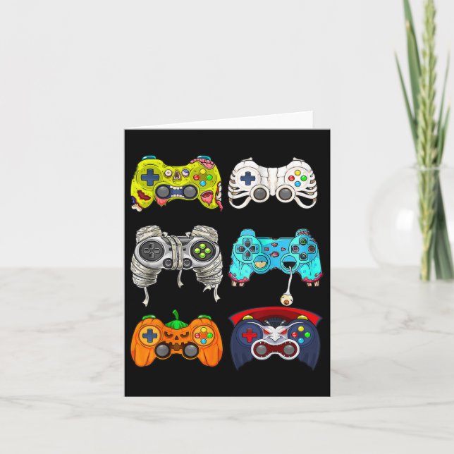 Tarjeta Halloween Skeleton Zombie Gaming Controllers Mummy (Anverso)