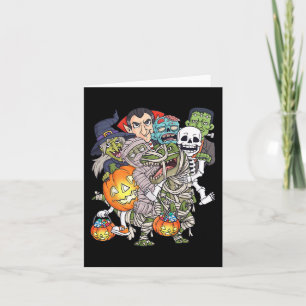 Tarjeta Halloween Skeleton Zombie Rimmy T Rex Funny