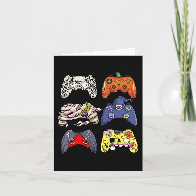 Tarjeta Halloween Skeleton Zombie Witch Controller Mummy B (Anverso)