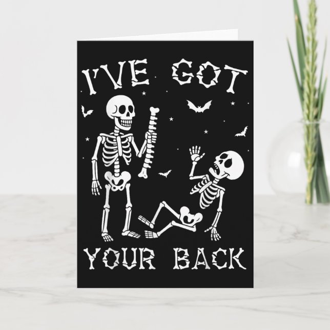Tarjeta Halloween Skeletons Ive Got Your Back Costume Men  (Anverso)