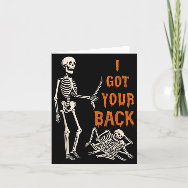 Tarjeta Halloween Skeletons Ive Got Your Back Costume Men  (Anverso)
