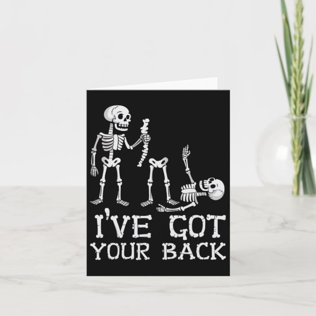 Tarjeta Halloween Skeletons Tengo Tus Ck Costume Hombres Q (Anverso)