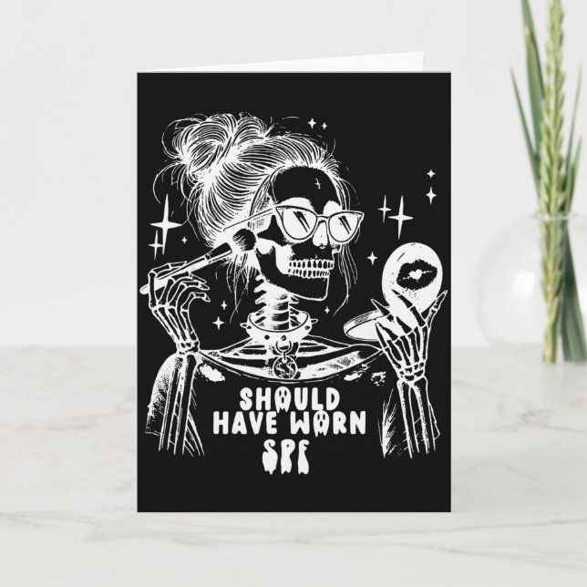 Tarjeta Halloween Skin Care Esthetician Skeleton Skin Esth (Anverso)