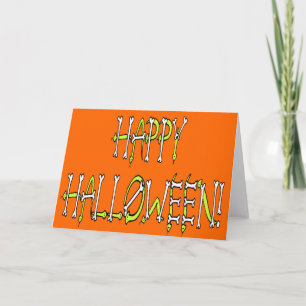 Tarjeta Halloween Snakes and Bones Text
