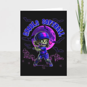 Tarjeta Halloween Softll Para Niñas Zombie Espeluznante y