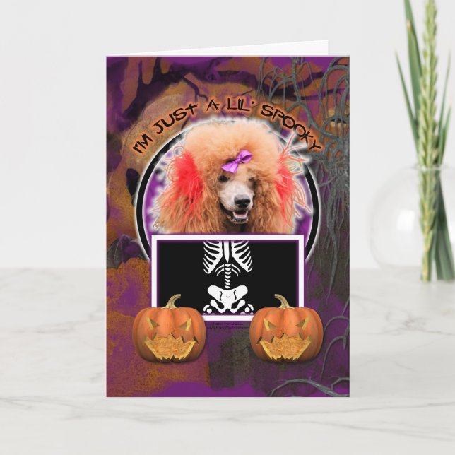 Tarjeta Halloween - Solo un Lil Spooky - Poodle - Rojo (Anverso)