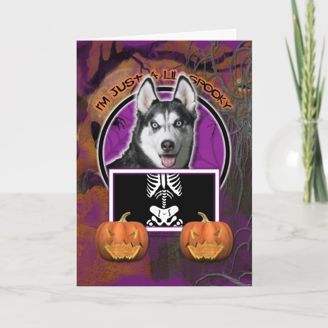 Tarjeta Halloween - Solo un mentiroso miedo - Husky siberi (Anverso)