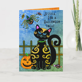 Tarjeta Halloween Spider Witch Personalizada